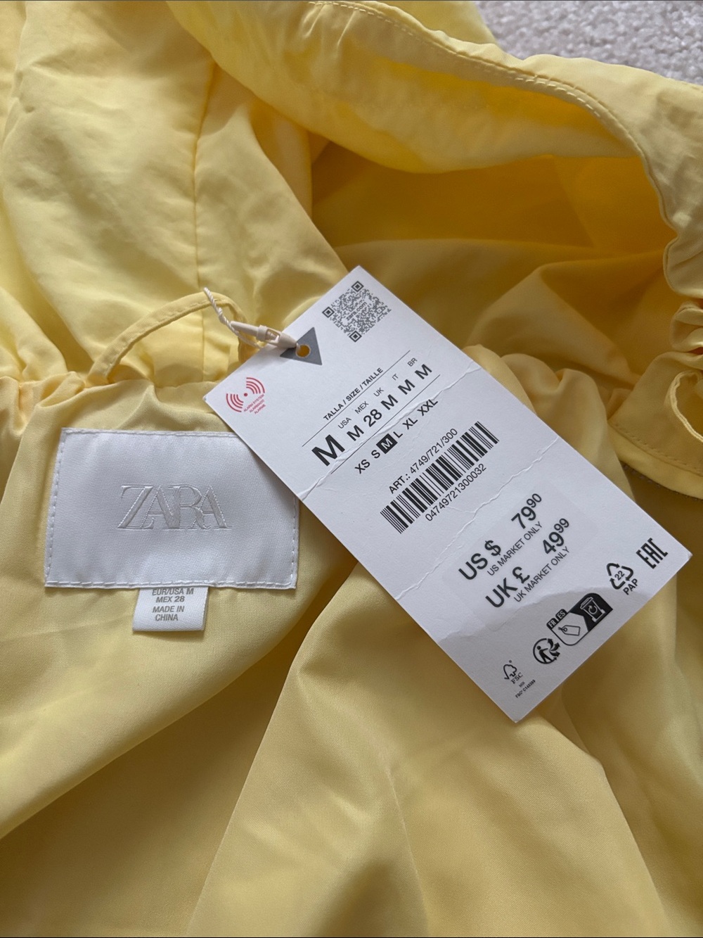 Zara Pale Yellow Women's Light Jacket